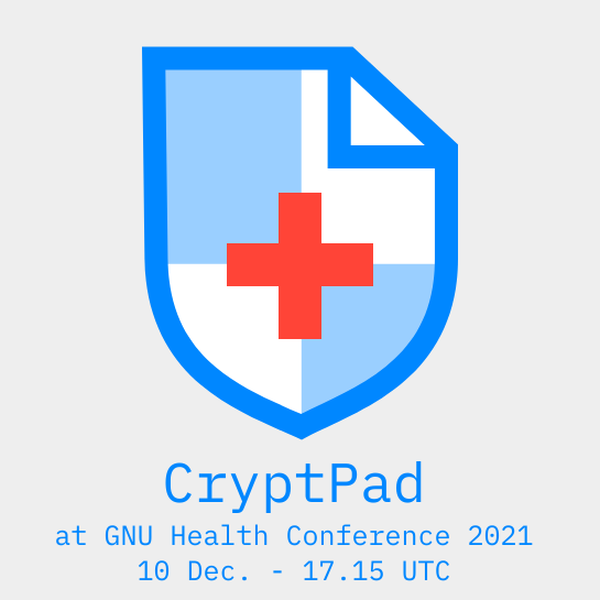 Promotion image for CryptPad at GNU Health Con 2012