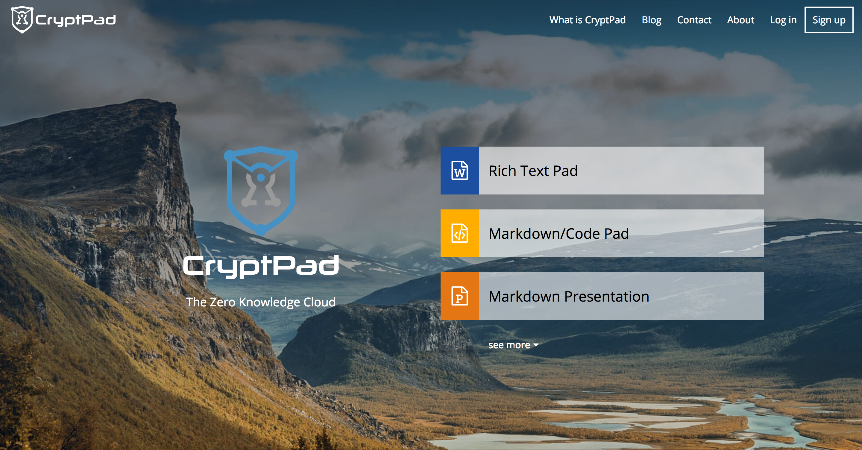 New CryptPad Main Page